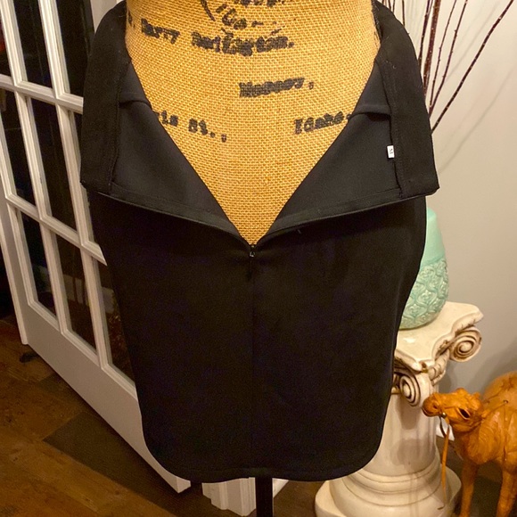 NWOT Faux Black Suede Mini Skirt, Laced Detail, Back Zip, Size M - Picture 8 of 12
